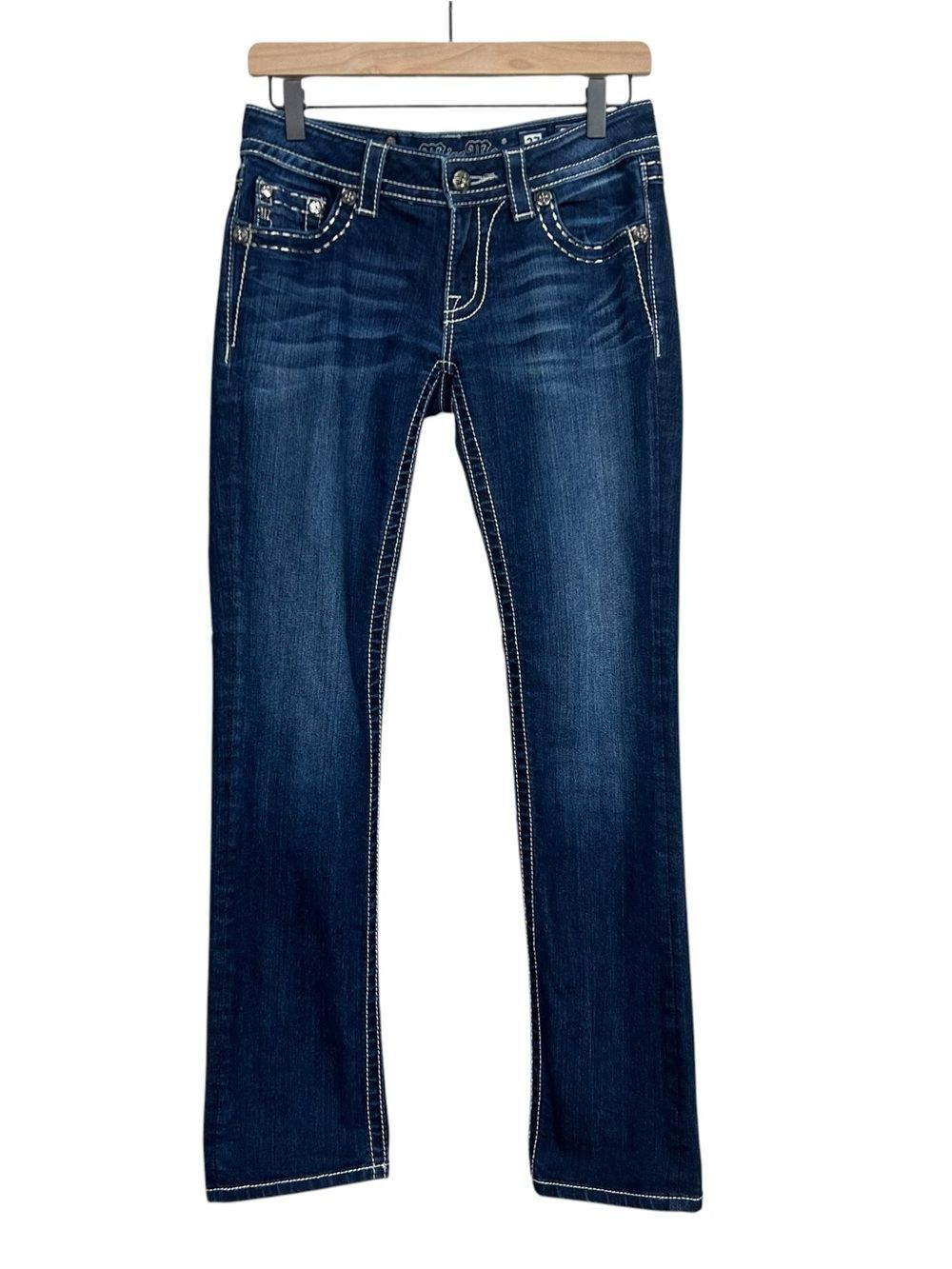 Miss Me JE561TR Straight Dark Blue Jeans Size 27